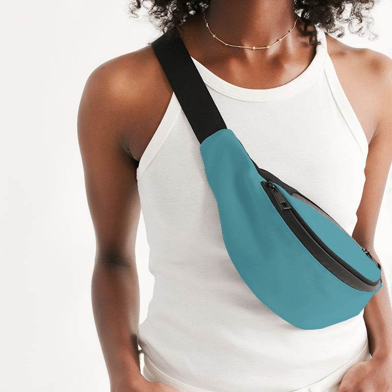 Medium Cyan Belt Bag (C-ME-ME) - Woman Front CloseUp