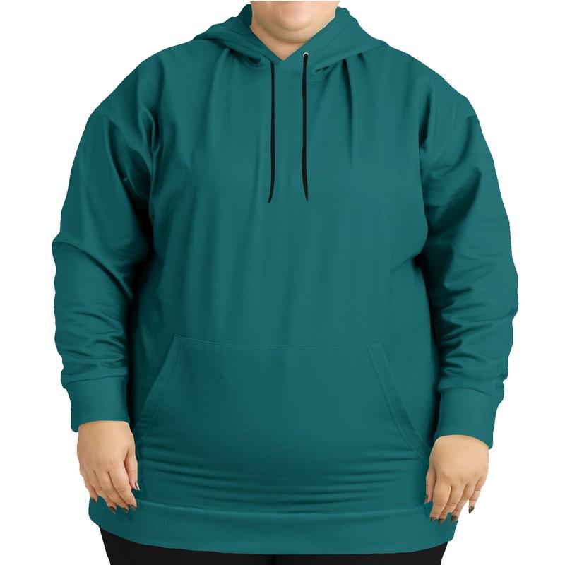 Medium Dark Blue-Green Hoodie (C100M0Y38K60) - Woman Front PLUS