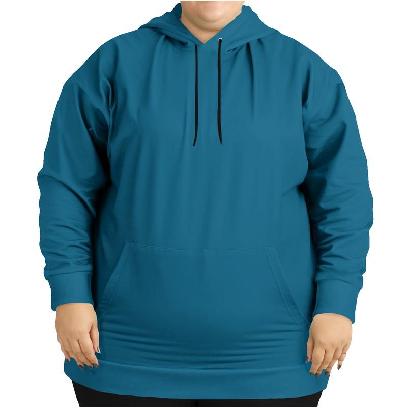 Medium Dark Cyan Hoodie (C100M0Y0K60) - Woman Front PLUS