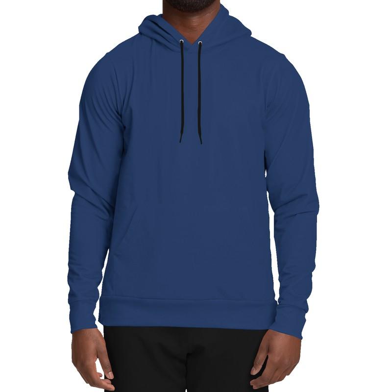 Medium Dark Midtone Blue Hoodie (C80M60Y0K60) - Man Front