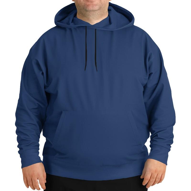 Medium Dark Midtone Blue Hoodie (C80M60Y0K60) - Man Front PLUS