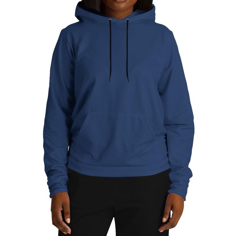 Medium Dark Midtone Blue Hoodie (C80M60Y0K60) - Woman Front