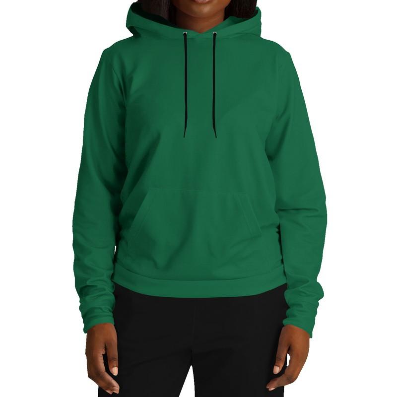 Medium Dark Midtone Green Hoodie (C80M0Y80K60) - Woman Front