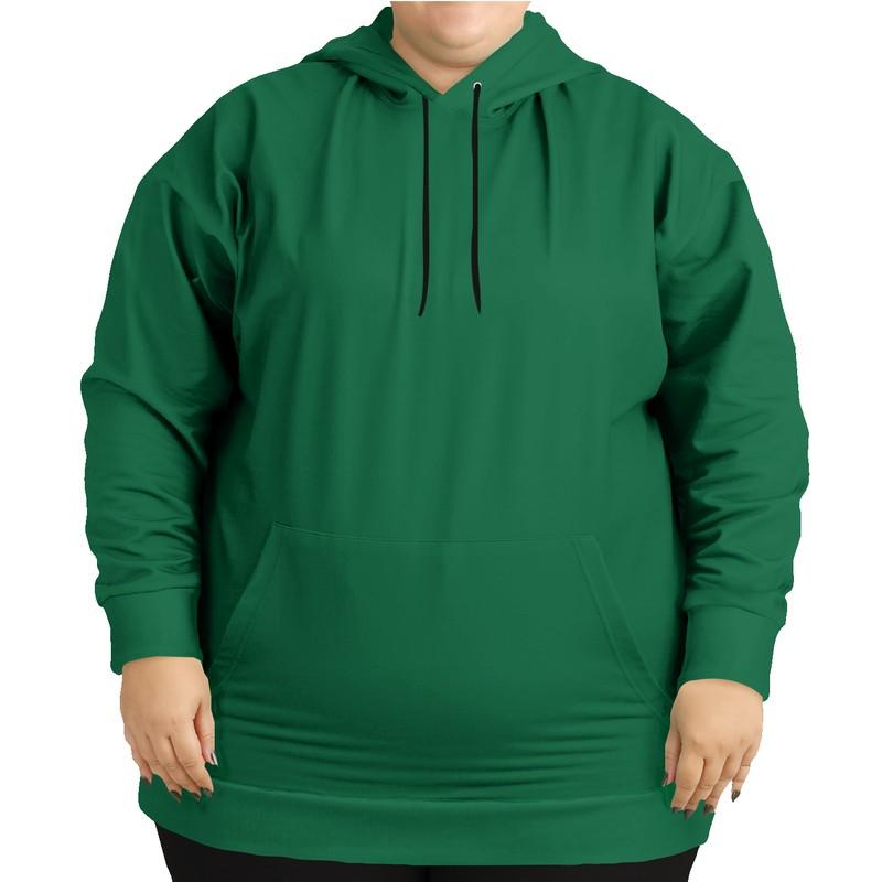 Medium Dark Midtone Green Hoodie (C80M0Y80K60) - Woman Front PLUS