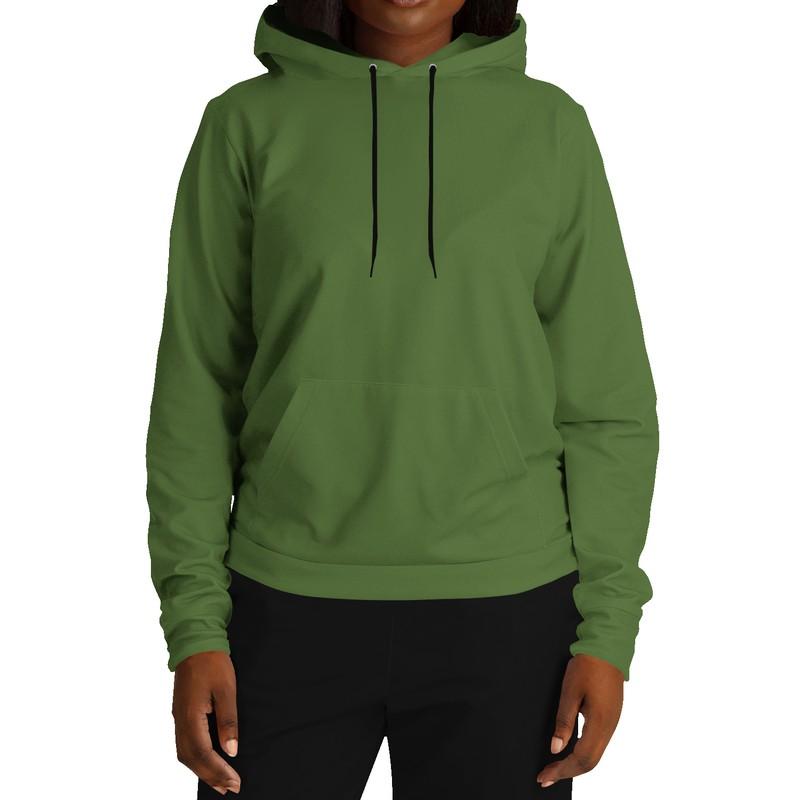 Medium Dark Midtone Warm Green Hoodie (C40M0Y80K60) - Woman Front