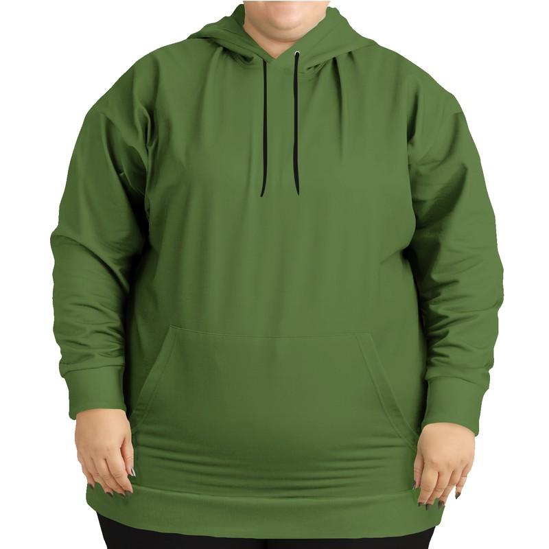 Medium Dark Midtone Warm Green Hoodie (C40M0Y80K60) - Woman Front PLUS