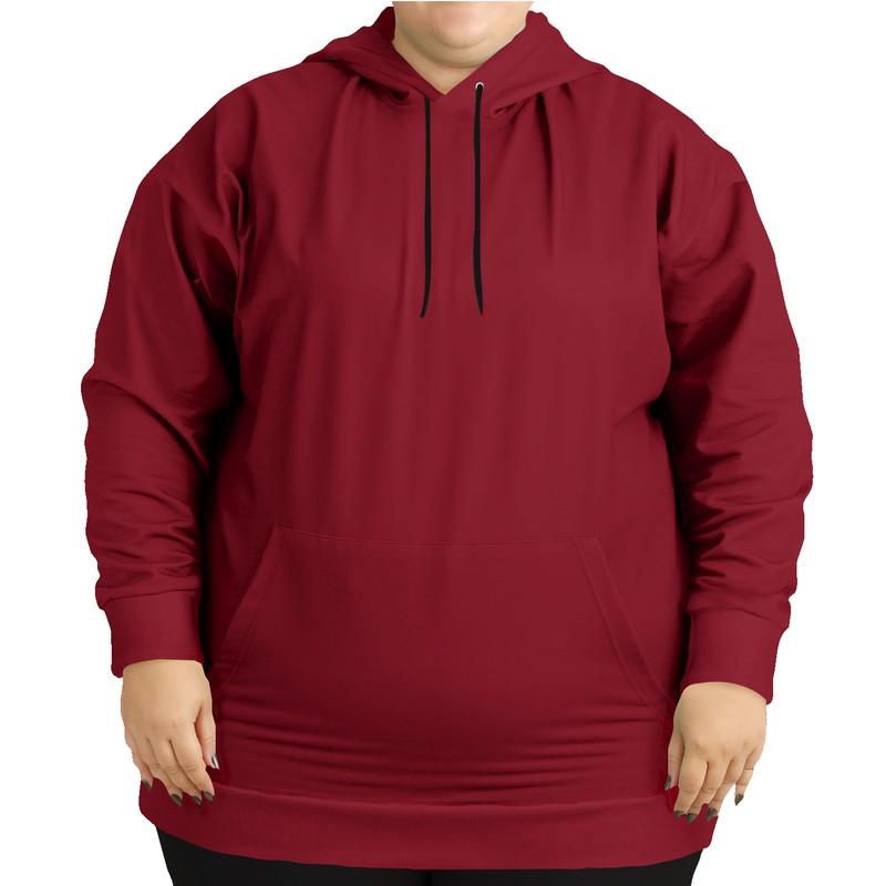 Medium Dark Red Hoodie (C0M100Y75K60) - Woman Front PLUS