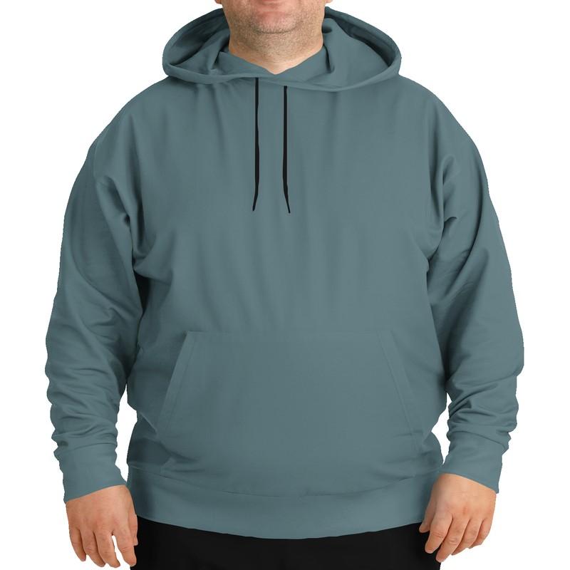 Medium Dark Shaded Cyan Gray Hoodie (C30M0Y8K60) - Man Front PLUS