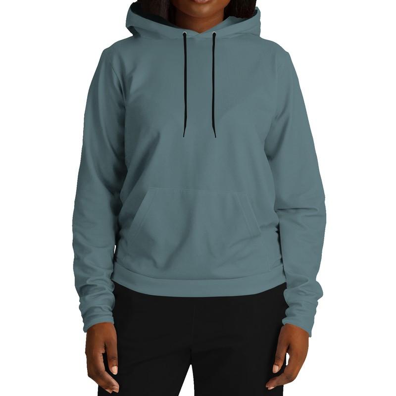 Medium Dark Shaded Cyan Gray Hoodie (C30M0Y8K60) - Woman Front