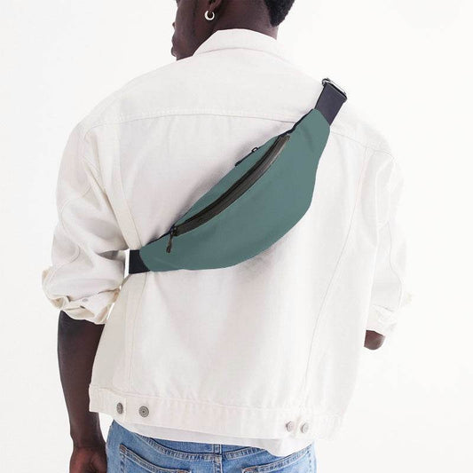 Medium Fully-Muted Blue-Green Belt Bag (CBG2-FM-ME) - Man Back