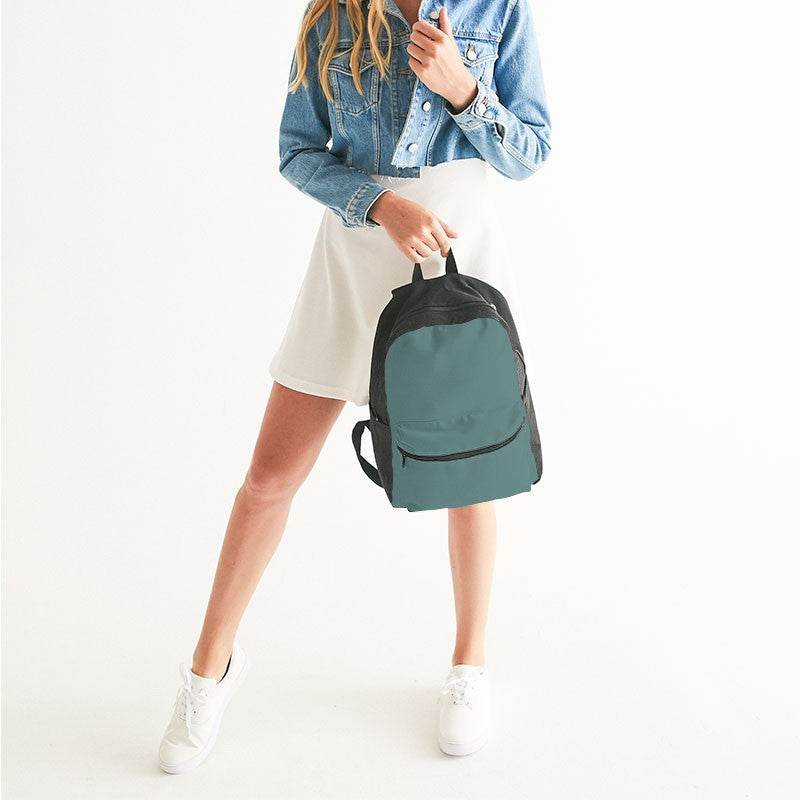 Medium Fully-Muted Blue-Green Canvas Backpack (CBG2-FM-ME) - Woman