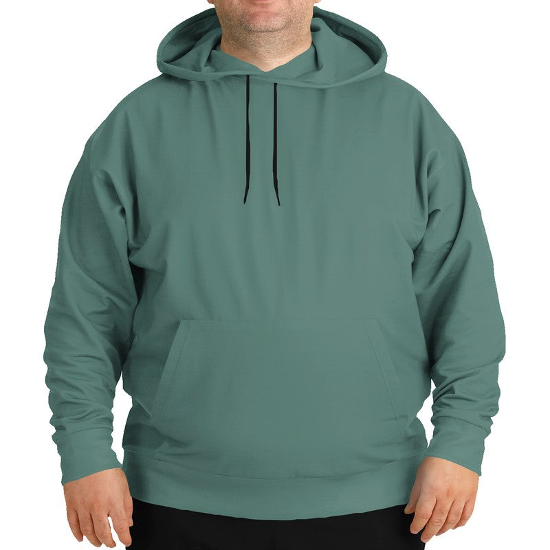 Medium Fully-Muted Blue-Green Hoodie PLUS (BG-FM-ME) - Man Front PLUS