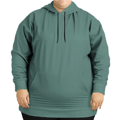 Medium Fully-Muted Blue-Green Hoodie PLUS (BG-FM-ME) - Woman Front PLUS