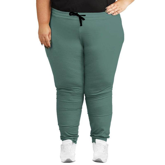 Medium Fully-Muted Blue-Green Joggers PLUS (BG-FM-ME) - Woman Front PLUS