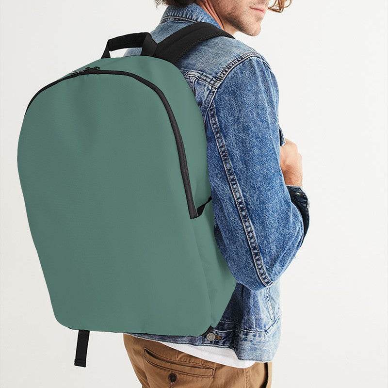 Medium Fully-Muted Blue-Green Waterproof Backpack (BG-FM-ME) - Man CloseUp
