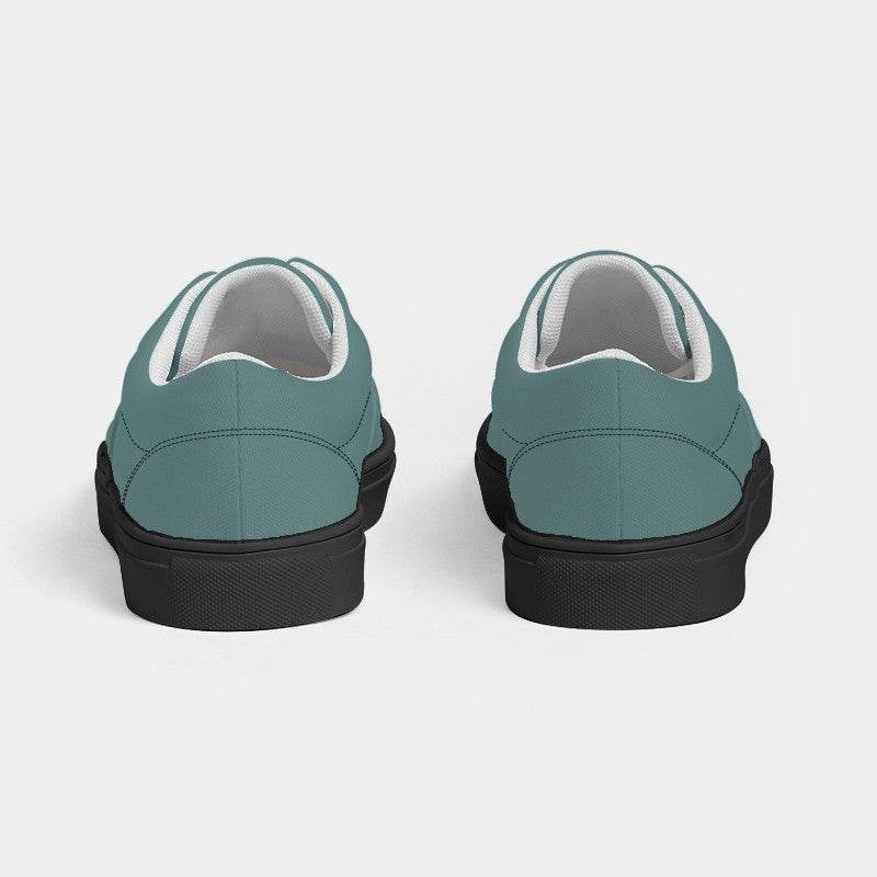 Medium Fully-Muted Blue-Green Women's Canvas Sneakers (CBG2-FM-ME) - Back