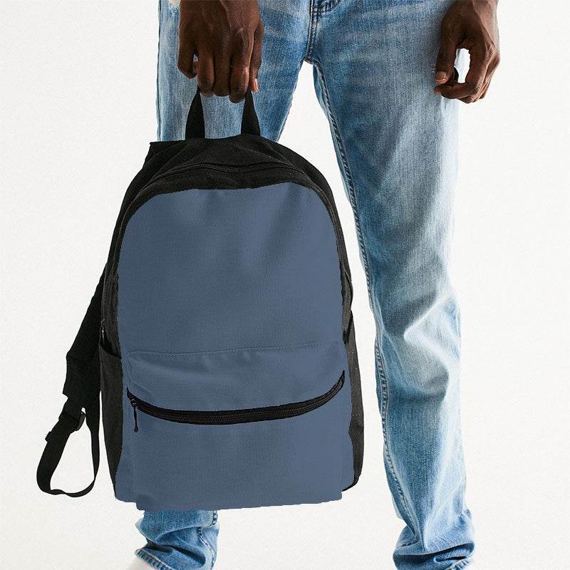 Medium Fully-Muted Blue Canvas Backpack (IB2-FM-ME) - Man Holding