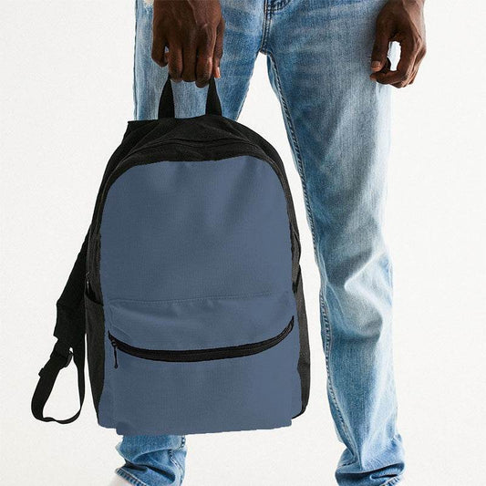 Medium Fully-Muted Blue Canvas Backpack (IB2-FM-ME) - Man Holding