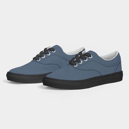 Medium Fully-Muted Blue Women's Canvas Sneakers (IB2-FM-ME) - Side 3