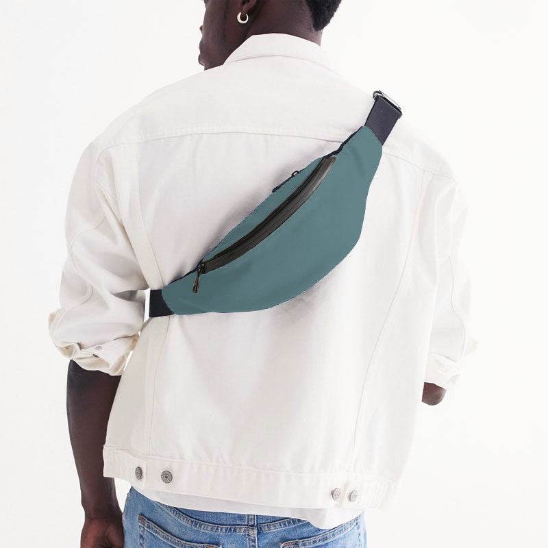 Medium Fully-Muted Cyan Belt Bag (C-FM-ME) - Man Back