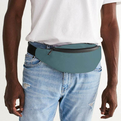 Medium Fully-Muted Cyan Belt Bag (C-FM-ME) - Man Front CloseUp