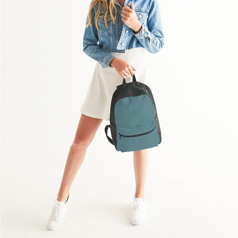 Medium Fully-Muted Cyan Canvas Backpack (C-FM-ME) - Woman