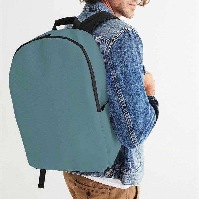 Medium Fully-Muted Cyan Waterproof Backpack (C-FM-ME) - Man CloseUp