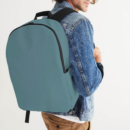 Medium Fully-Muted Cyan Waterproof Backpack (C-FM-ME) - Man CloseUp