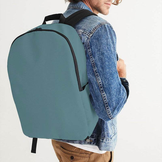 Medium Fully-Muted Cyan Waterproof Backpack (C-FM-ME) - Man CloseUp