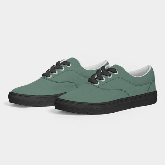 Medium Fully-Muted Green Women's Canvas Sneakers (BGG2-FM-ME) - Side 3