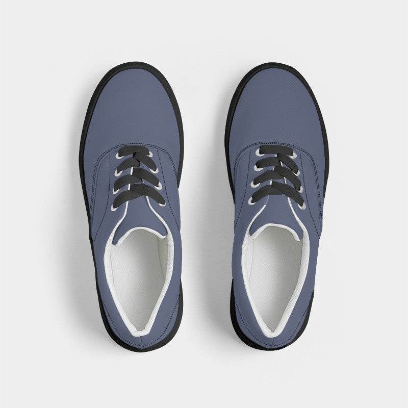 Medium Fully-Muted Indigo Men's Canvas Sneakers (I-FM-ME) - Top