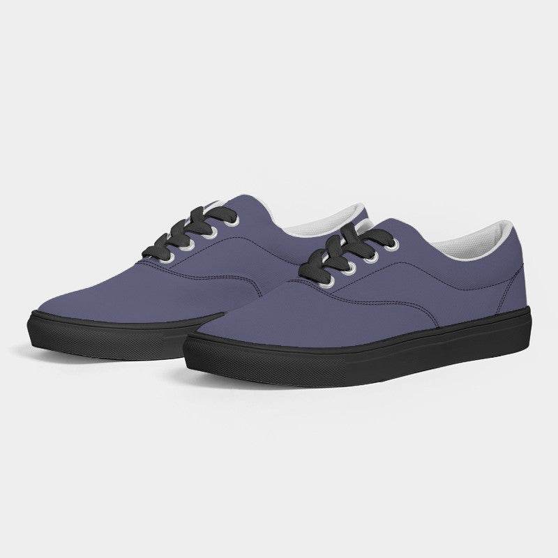 Medium Fully-Muted Indigo Men's Canvas Sneakers (PUI2-FM-ME) - Side 3