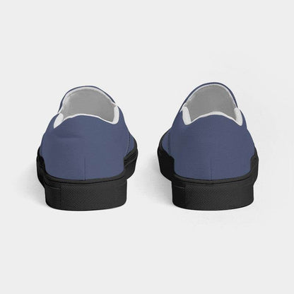 Medium Fully-Muted Indigo Women's Slip-On Canvas Sneakers (I-FM-ME) - Back