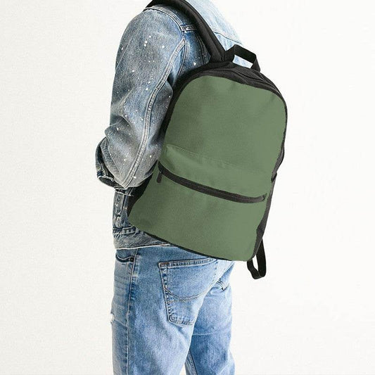 Medium Fully-Muted Lime Canvas Backpack (GL2-FM-ME) - Man Back CloseUp