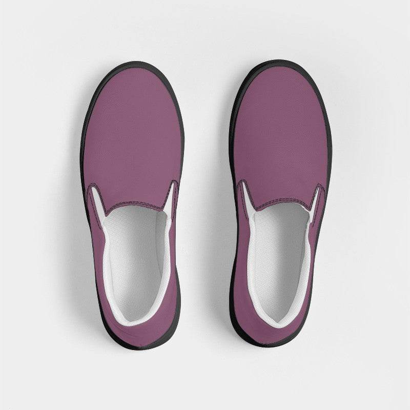 Medium Fully-Muted Magenta Men's Slip-On Canvas Sneakers (PIM2-FM-ME) - Top