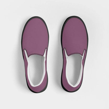 Medium Fully-Muted Magenta Men's Slip-On Canvas Sneakers (PIM2-FM-ME) - Top