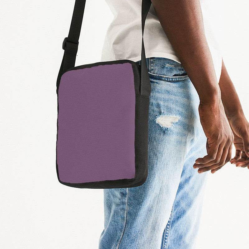 Medium Fully-Muted Magenta Messenger Pouch (M-FM-ME) - Man Side CloseUp