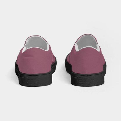 Medium Fully-Muted Pink Men's Slip-On Canvas Sneakers (PI-FM-ME) - Back