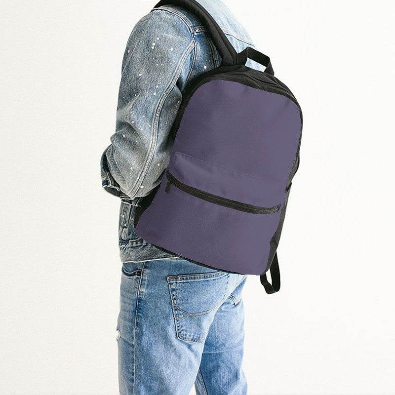 Medium Fully-Muted Purple Canvas Backpack (PU-FM-ME) - Man Back CloseUp
