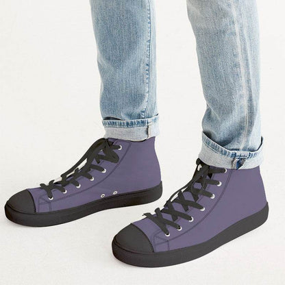 Medium Fully-Muted Purple Men's High-Top Canvas Sneakers (PU-FM-ME) - Man CloseUp