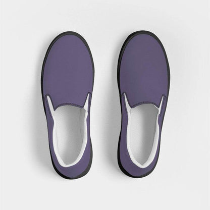 Medium Fully-Muted Purple Men's Slip-On Canvas Sneakers (PU-FM-ME) - Top