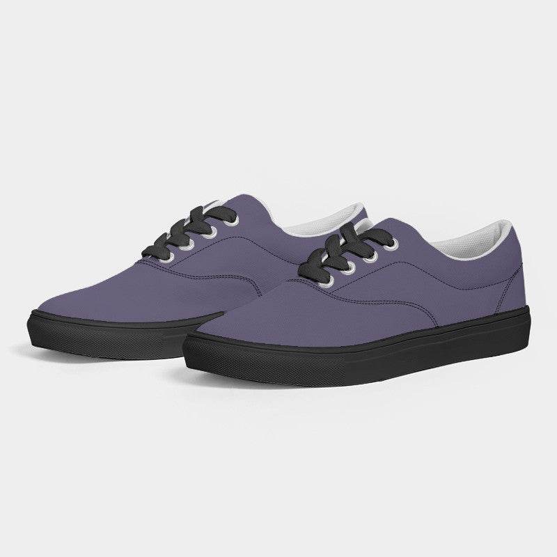 Medium Fully-Muted Purple Women's Canvas Sneakers (PU-FM-ME) - Side 3