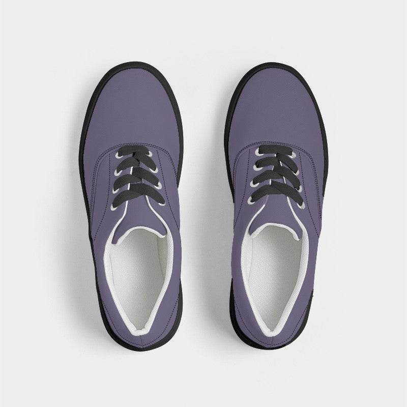 Medium Fully-Muted Purple Women's Canvas Sneakers (PU-FM-ME) - Top