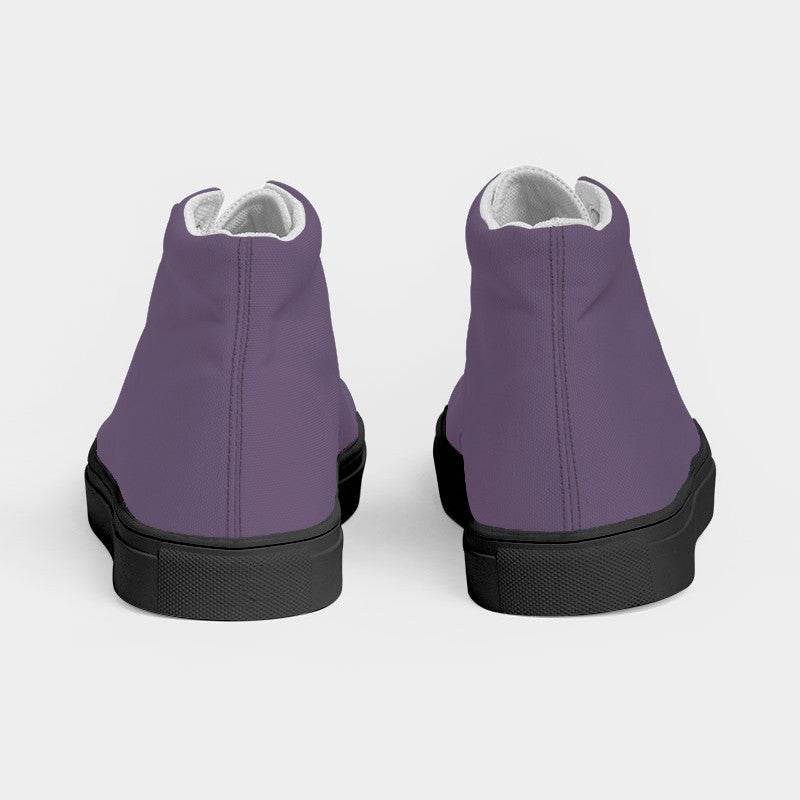 Medium Fully-Muted Purple Women's High-Top Canvas Sneakers (MPU2-FM-ME) - Back