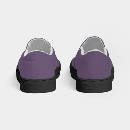Medium Fully-Muted Purple Women's Slip-On Canvas Sneakers (MPU2-FM-ME) - Back
