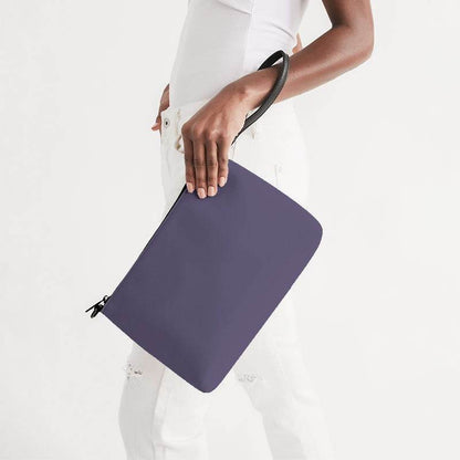 Medium Fully-Muted Purple Zip Pouch (PU-FM-ME) - Side Holding