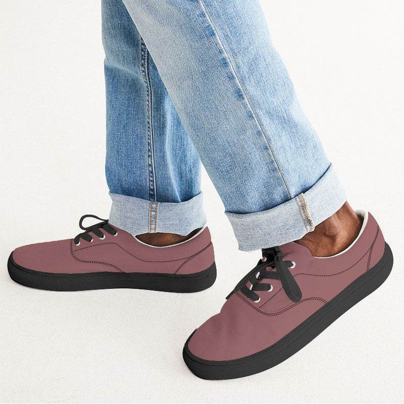 Medium Fully-Muted Red Men's Canvas Sneakers (RPI2-FM-ME) - Man CloseUp