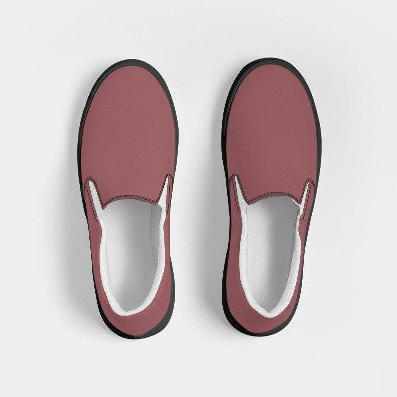 Medium Fully-Muted Red Men's Slip-On Canvas Sneakers (RPI2-FM-ME) - Top