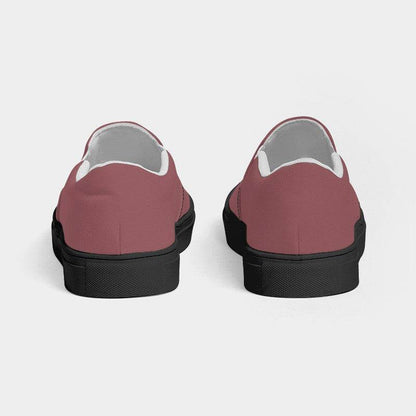 Medium Fully-Muted Red Women's Slip-On Canvas Sneakers (RPI2-FM-ME) - Back