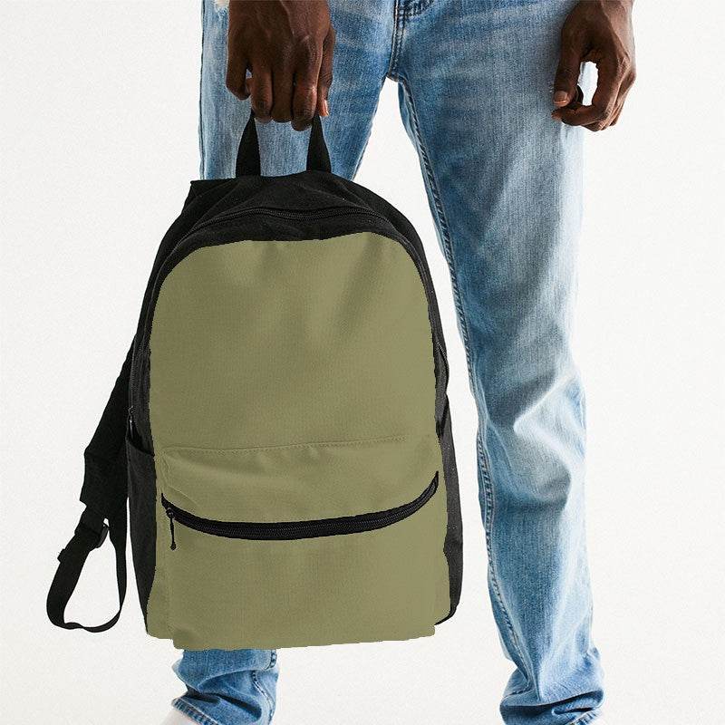 Medium Fully-Muted Yellow Canvas Backpack (LY2-FM-ME) - Man Holding
